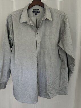 Joseph & Feiss Non-Iron Dress Shirt 19 36/37 Tall Grey Button-Up Mens